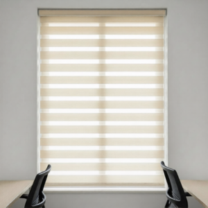 וילון זברה מעקב בערה PVC - שמנת